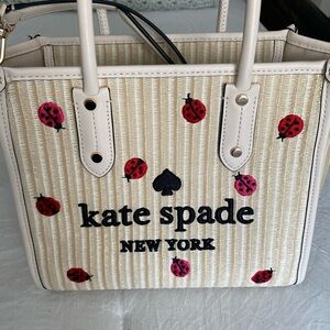 Kate Spade Beige Tote with Red Ladybug Accents